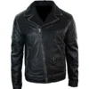 Men’s Distressed Motorcycle Leather Jacket