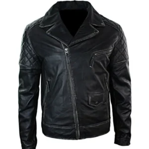Men’s Distressed Motorcycle Leather Jacket
