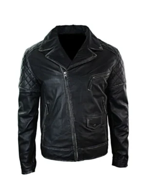 Men’s Distressed Motorcycle Leather Jacket