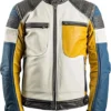 Men’s Multi color Moto Racer Leather Jacket