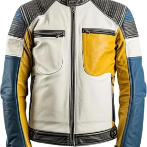 Men’s Multi color Moto Racer Leather Jacket
