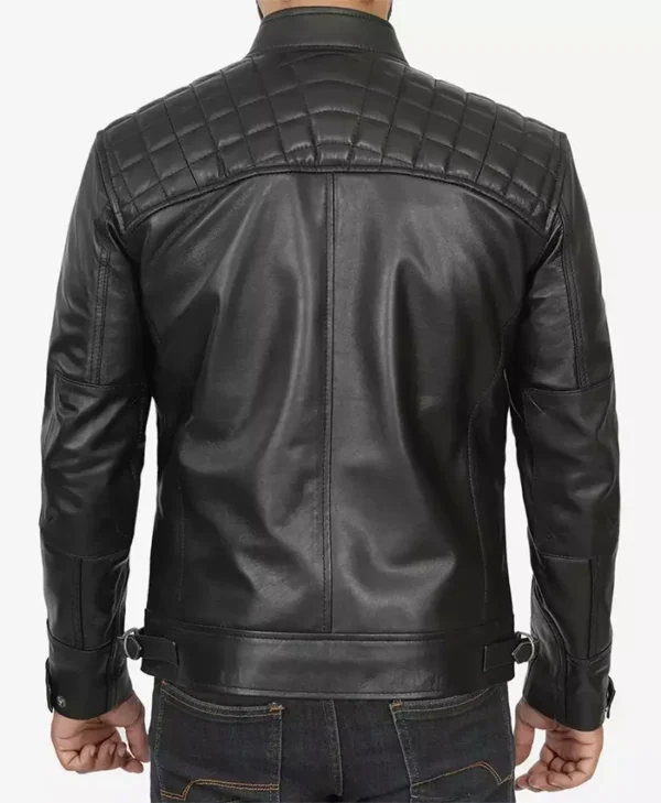 Decimal Men’s Black Cafe Racer Jacket