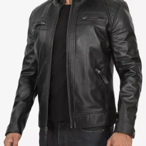 Decimal Men’s Black Cafe Racer Jacket