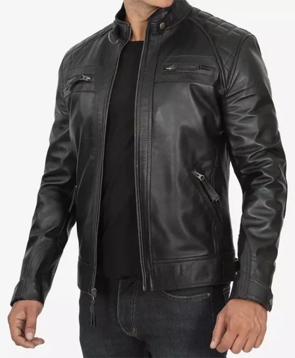 Decimal Men’s Black Cafe Racer Jacket