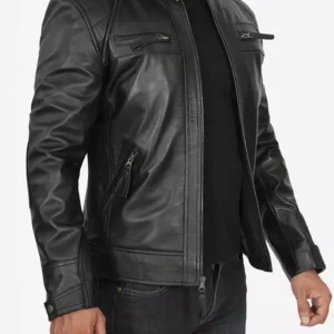 Decimal Men’s Black Cafe Racer Jacket