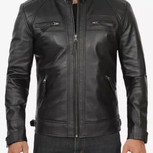 Decimal Men’s Black Cafe Racer Jacket