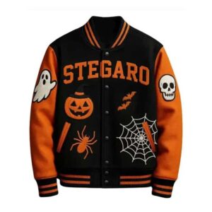 Halloween Pumpkin Varsity Jacket