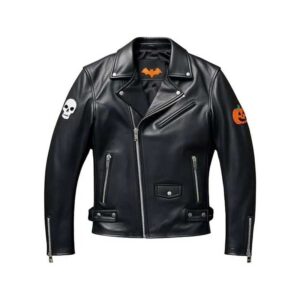 Halloween Patches Leather Jacket