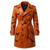 Halloween Spooky Leather Trench Coat