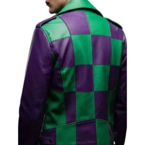 Joker Green and Purple Leather Jacket