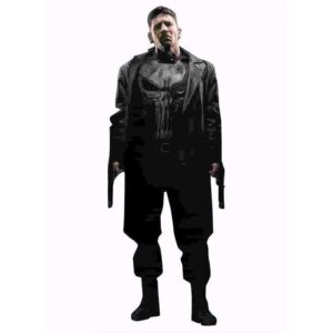 Punisher Black Leather Coat