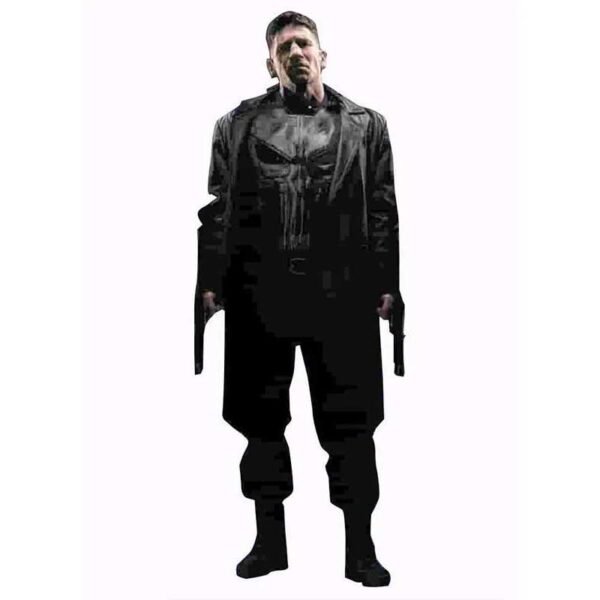 Punisher Black Leather Coat