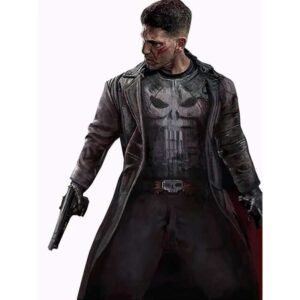 Punisher Black Leather Coat