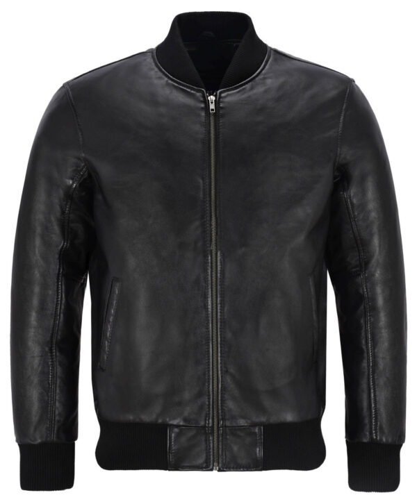 Bomber Cafe 1 Men’s Cafe Racer Bomber Leather Jacket – Classic Vintage Motorcycle Jacket